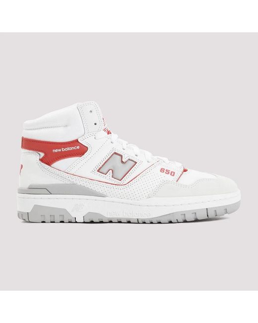 New Balance White Leather And Suede 650 Sneakers