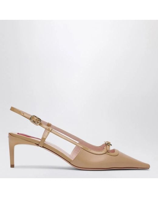 Roger Vivier Natural Desert Leather Décolletés Slingback Viv' Canard