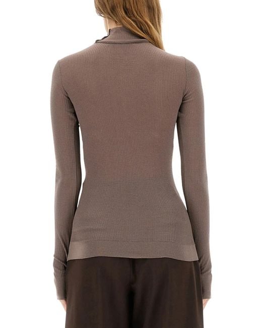 Lemaire Brown Nude Wool Top