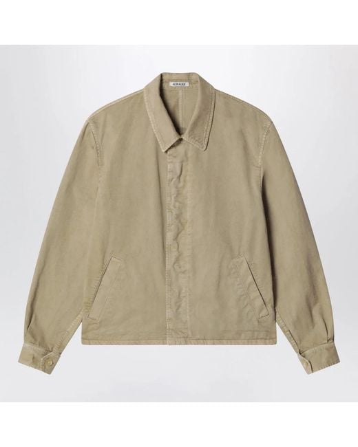Auralee Natural Garmentdyed Finx Chino Blouse for men