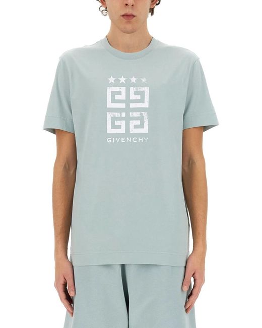 Givenchy Blue Mineral Cotton T-Shirts And Polos for men