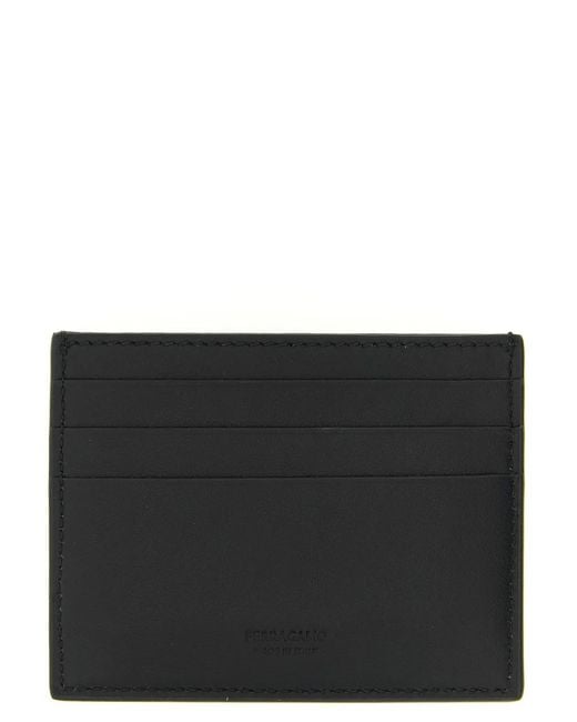 Ferragamo Black 'Gancini' Card Holder for men