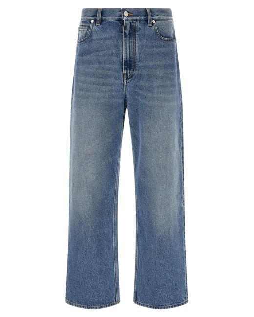 Fendi Blue 'Ff' Patch Jeans Saddlery for men