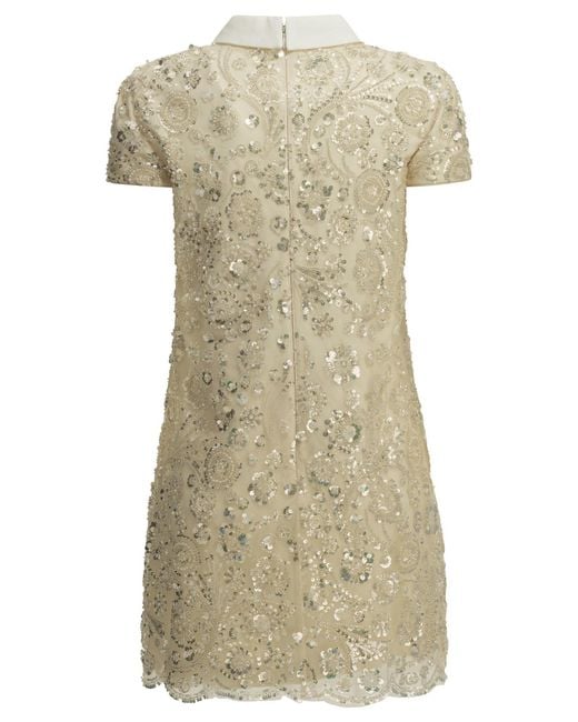 Self-Portrait Natural Short Sheath Dress