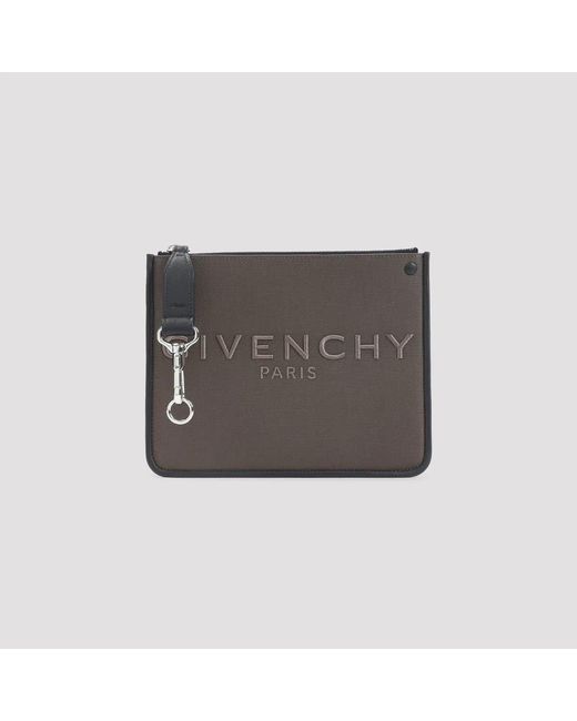 Givenchy Gray Canvas Zipped Pouch for men