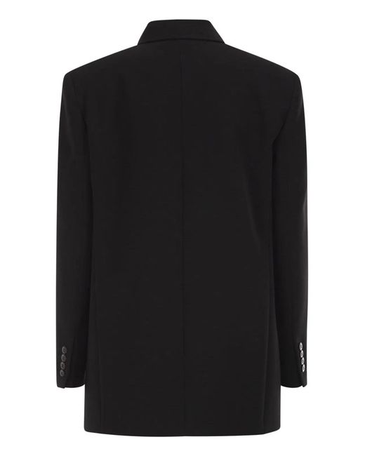 Max Mara Black Mstbaobab Double-Breasted Cady Jacket