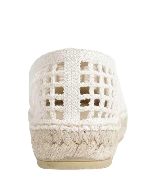 Prada White Cotton Polyester Flat Shoes