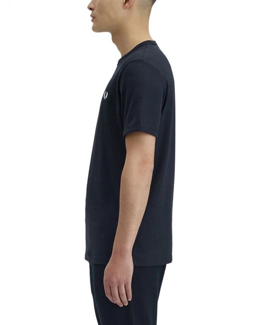 Fred Perry Blue Cotton T-Shirt for men