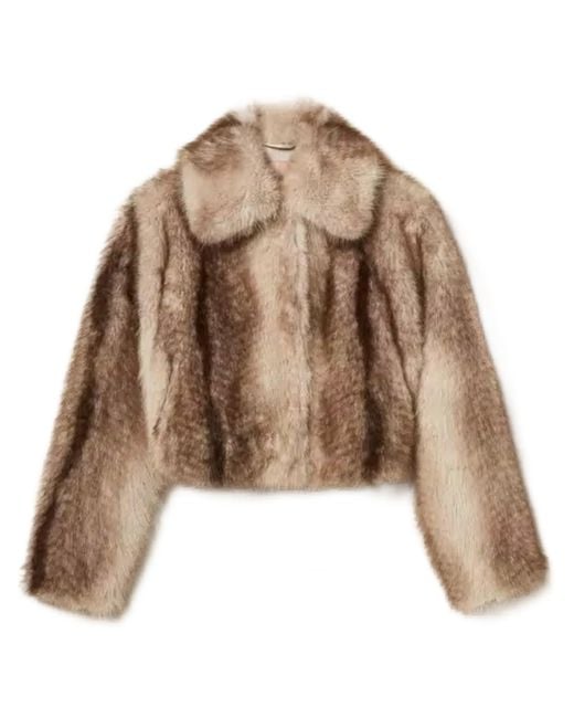 Twinset Brown Polyester Giacca Jacket