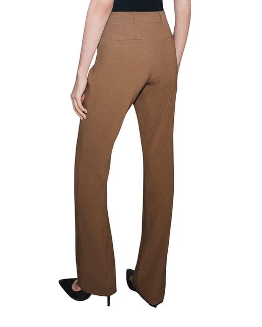 Marella Brown Mini-Flare Crêpe Envers Satin Trousers
