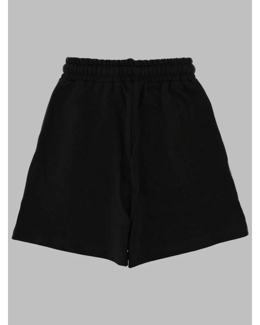 MSGM Black Boys Fleece Bermuda Shorts, 100% Cotton