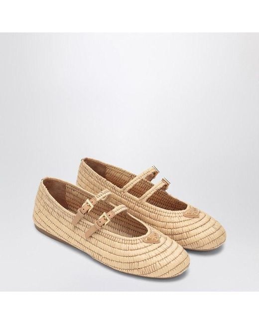 Prada Natural Ballet Flats