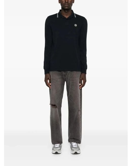 Stone Island Blue Ls Polo for men