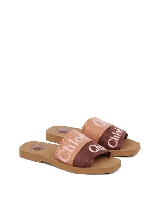 Chloé Brown "Woody" Flat Slippers
