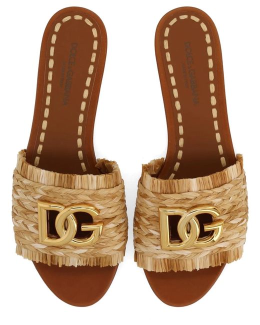 Dolce & Gabbana Dolce & Gabbana Flat Sandal With Natural Raffia
