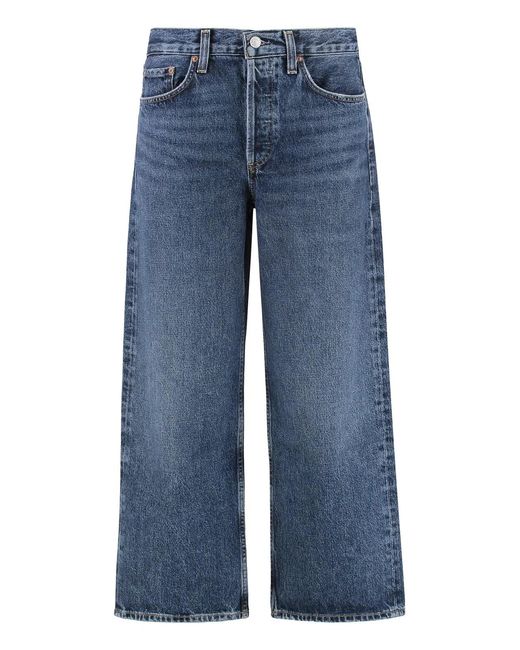 Agolde Blue Arc Cropped Jeans