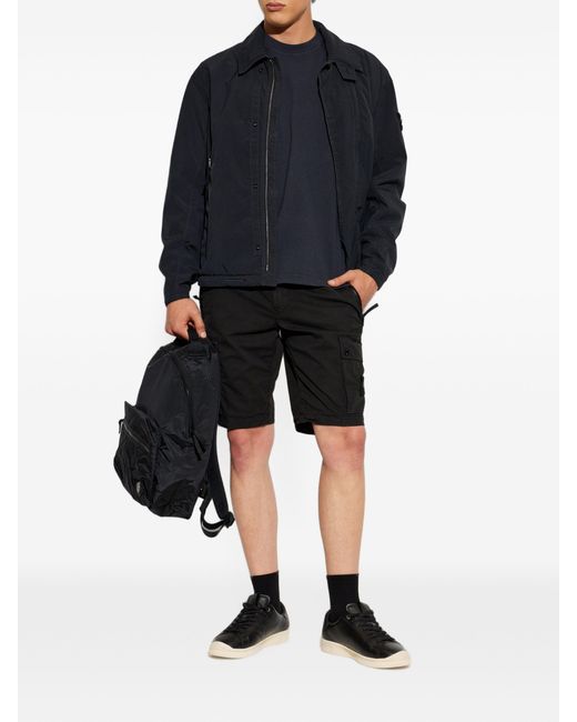 Stone Island Blue Logo-Patch Insulated Jacket for men