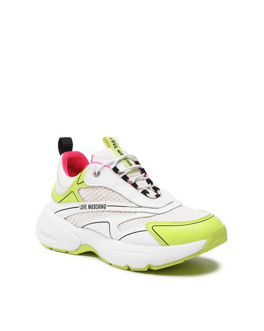 Love Moschino Green Sporty Mix Sneakers