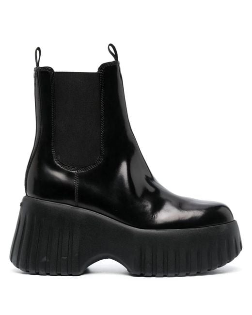 Hogan Black H-Stripe Chelsea Boot