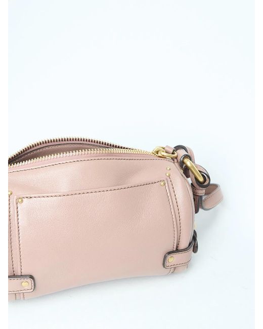 Chloé Pink Antiqued Leather Small Paddington Shoulder Bag