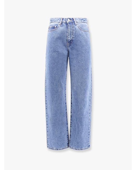 DUNST Blue Cotton Jeans With Back Logo Patch