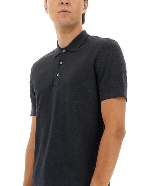Zegna Black Cotton Blend Polo Shirt for men