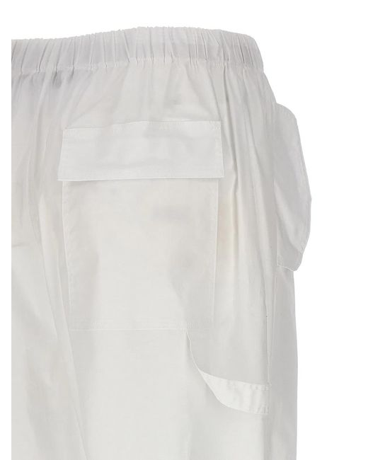 Nude White Cargo Trousers