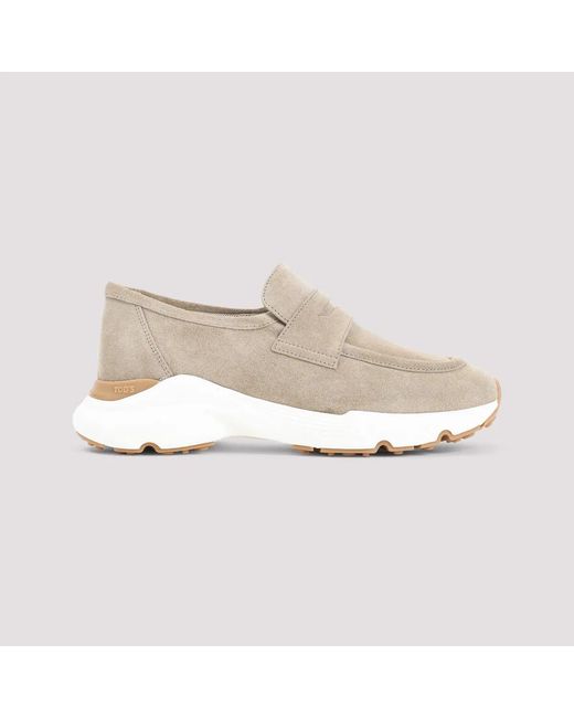 Tod's Natural Tobacco Light Suede Leather Sport Runner