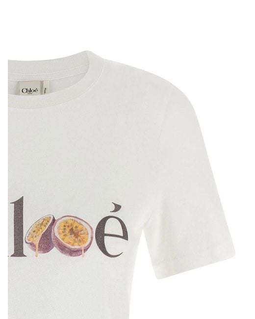 Chloé White Printed T-Shirt
