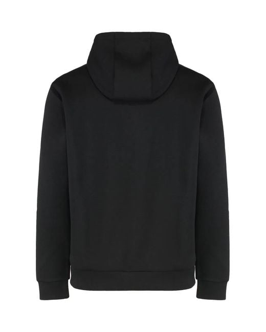 EA7 Black Technical Fabric Hoodie for men