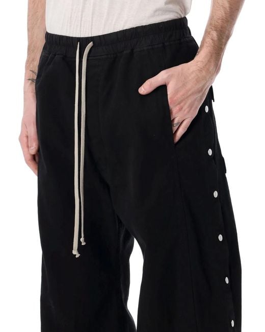 Rick Owens Black Cotton-Blend Trousers for men