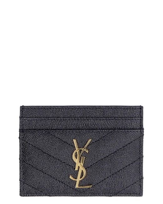 Saint Laurent Gray Cassandre Matelassu00C9 Card Case