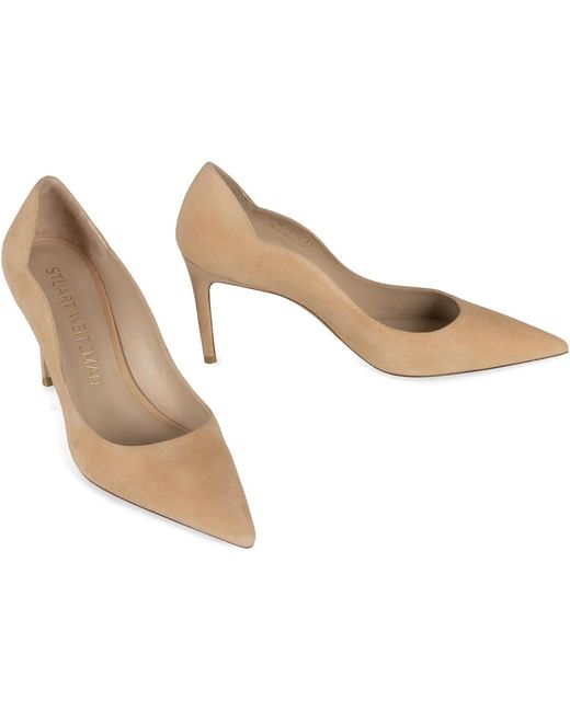 Stuart Weitzman Natural Suede Pumps