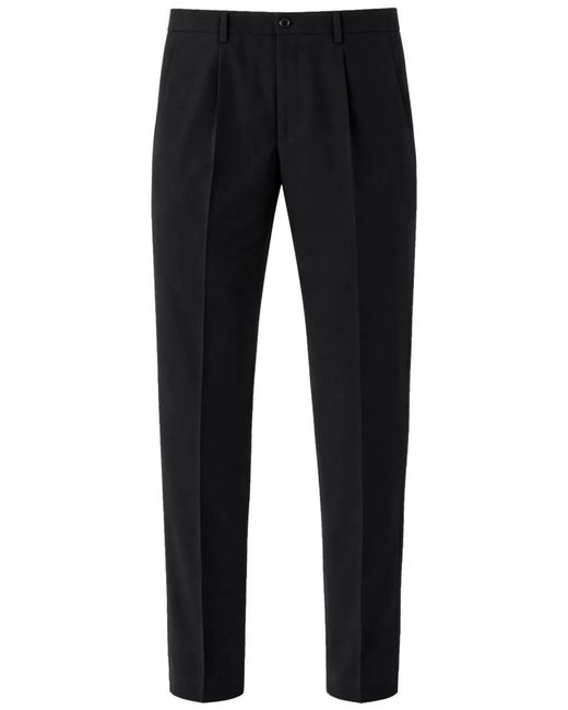 Dolce & Gabbana Black Dolce & Gabbana Straight Wool Pants for men