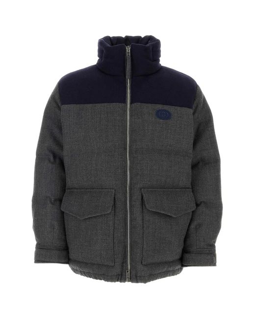 Gucci Black Dark Wool Blend Down Jacket for men