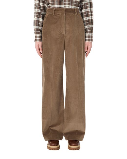 Weekend by Maxmara Brown Cotton Velvet Trousers