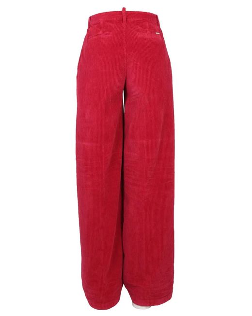 DSquared² Red Wide Leg Pants