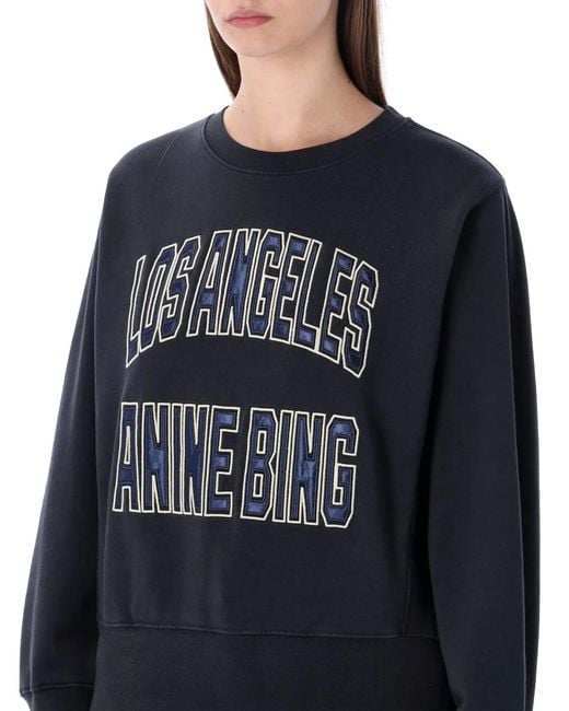 Anine Bing Blue Harry Shrunken Sweatshirt
