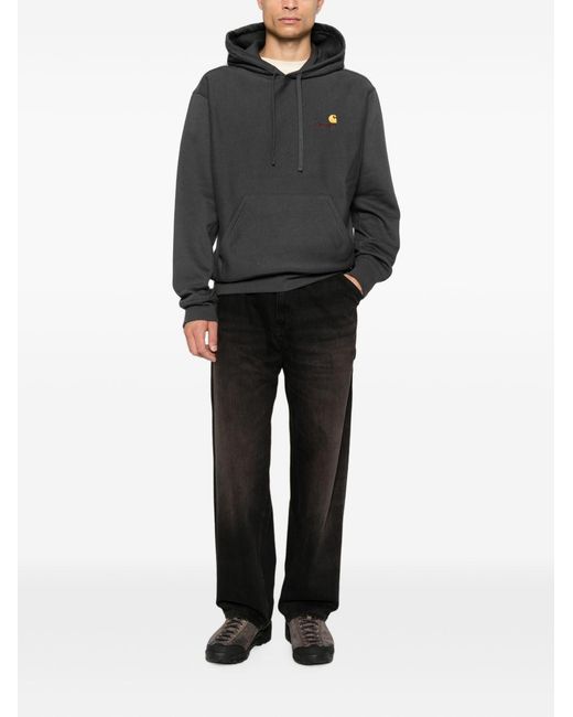 Carhartt Black Logo Cotton Hoodie for men
