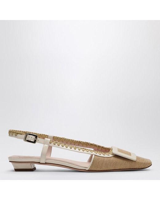 Roger Vivier Natural Belle Vivier Cream Coloured Slingback