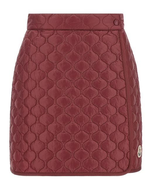 Moncler Red Square Quilting Skirt