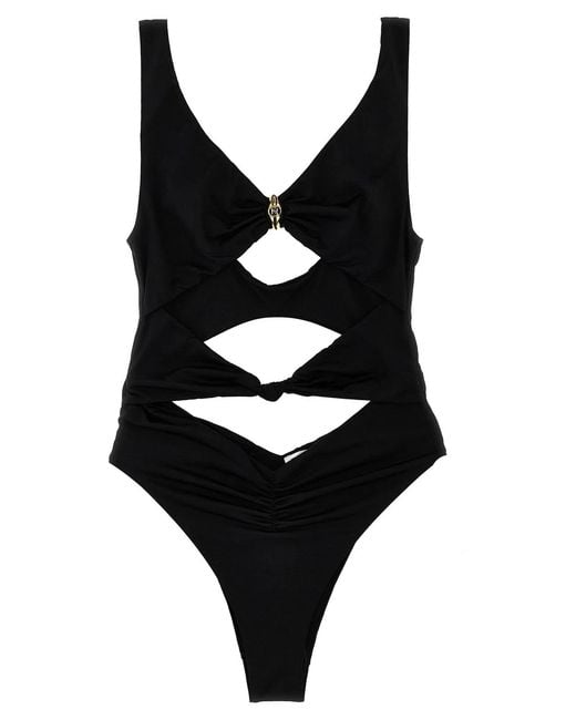 Elisabetta Franchi Black Knot One-Piece Swimsuit