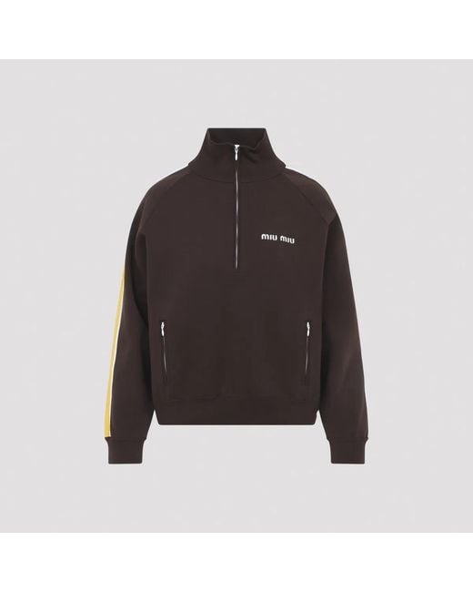 Miu Miu Black Chocolate Tech Fabric Sweatshirt