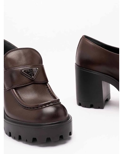 Prada Brown Vintage Leather Loafers