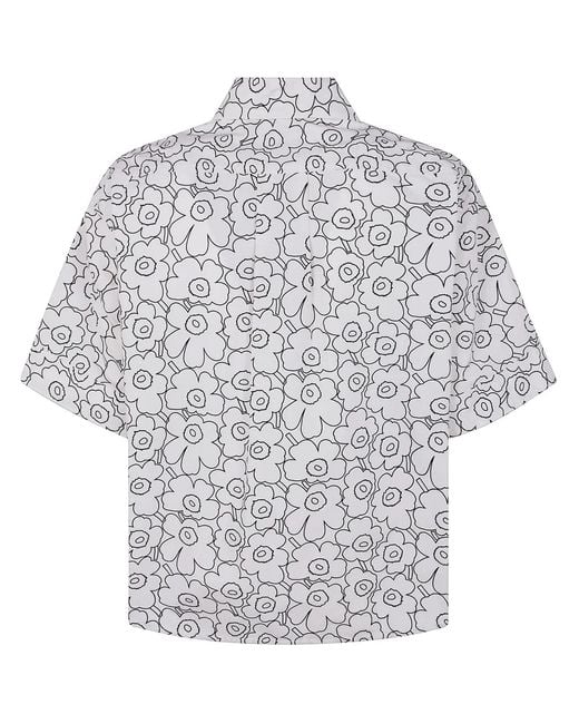 Marimekko White Standardi Piirto Unikko Shirt