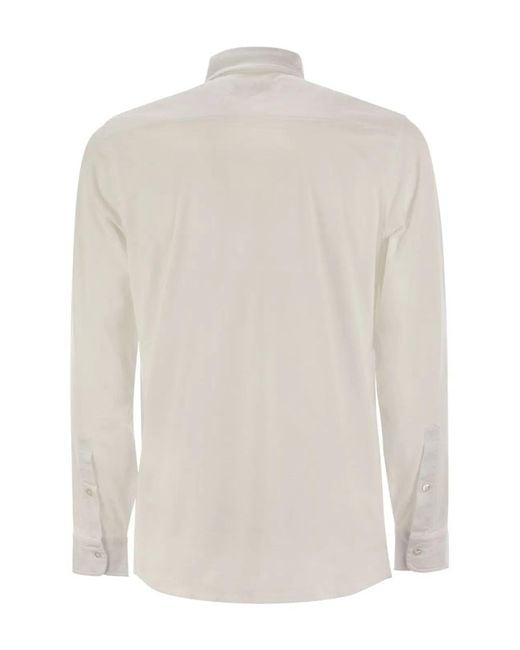 Fay White Cotton Jersey Shirt for men