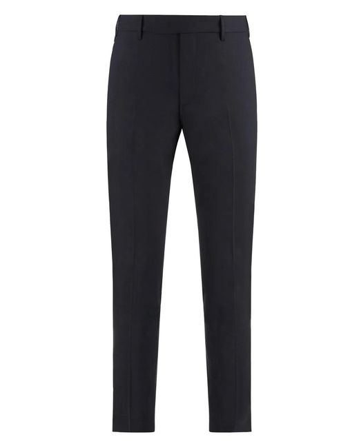 PT01 Blue Dieci Stretch Wool Trousers for men