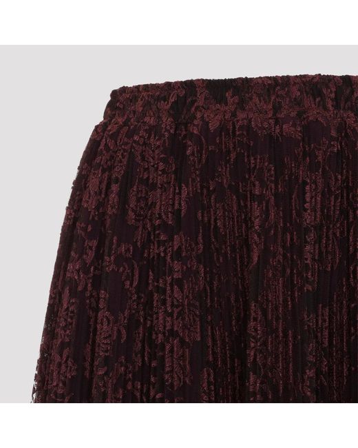 Ermanno Scervino Purple Vineyard Lace Midi Skirt
