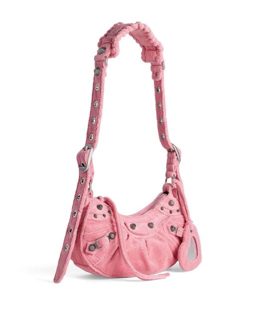Balenciaga Pink Le Cagole Xs Leather Shoulder Bag