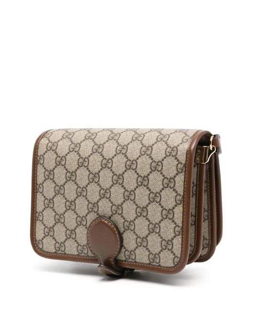 Gucci Brown Canvas Leather Shoulder Bag for men